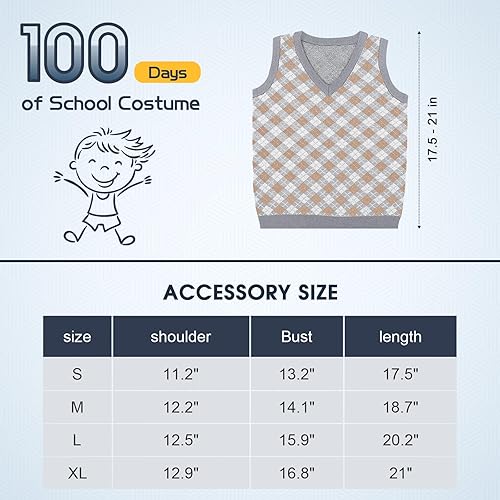 Miniatura 2 de KEALIANA Disfraz de anciano de 100 días de escuela para niños, disfraz de anciano de Halloween, conjunto de chaleco para abuelo