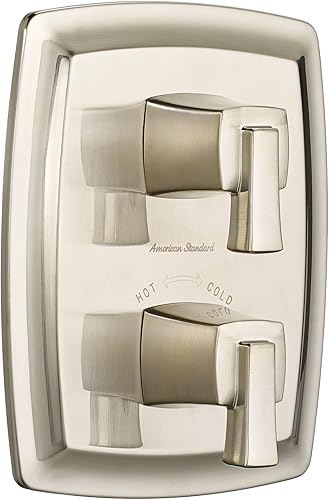 American Standard T353740.295 Townsend Kit de ajuste de válvula termostática de dos manijas, níquel satinado