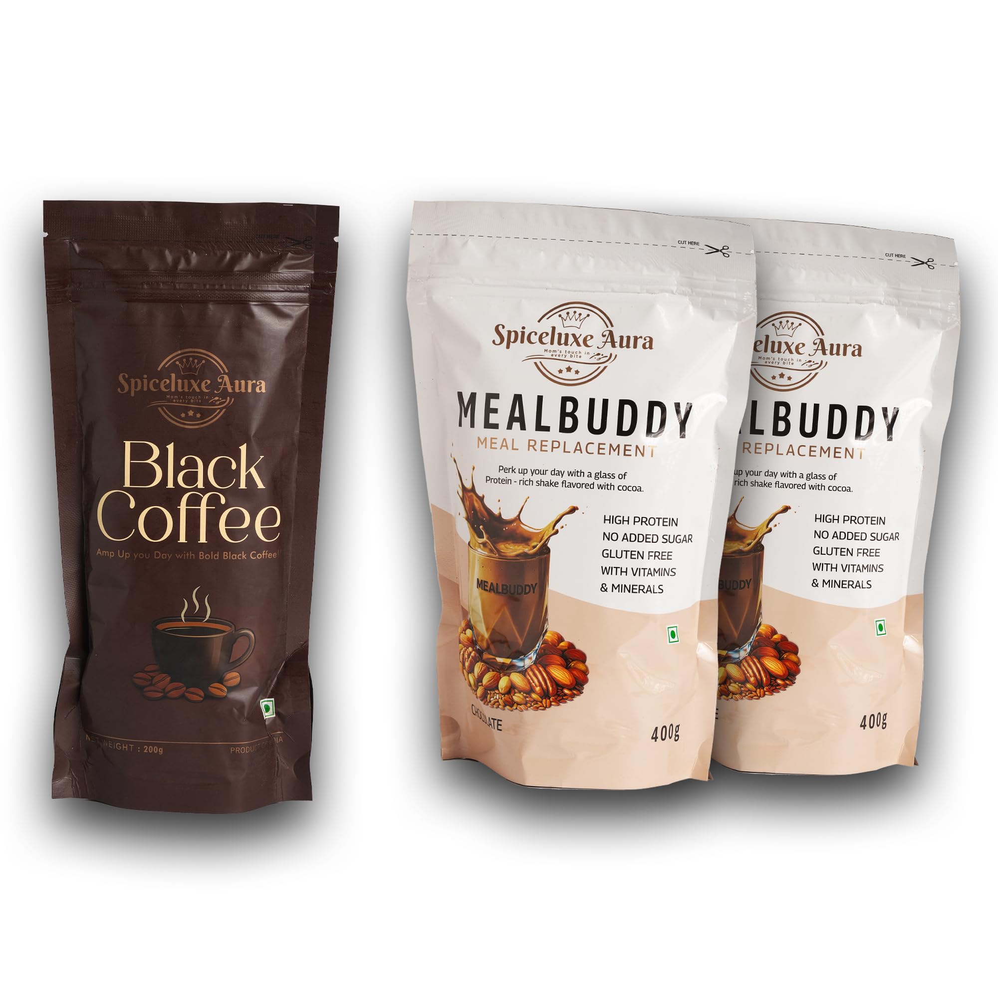 MealBuddy Meal Replacement with Black Coffee, High Protein, Gluten Free, No Added Sugar, 400g and 200g-image-29