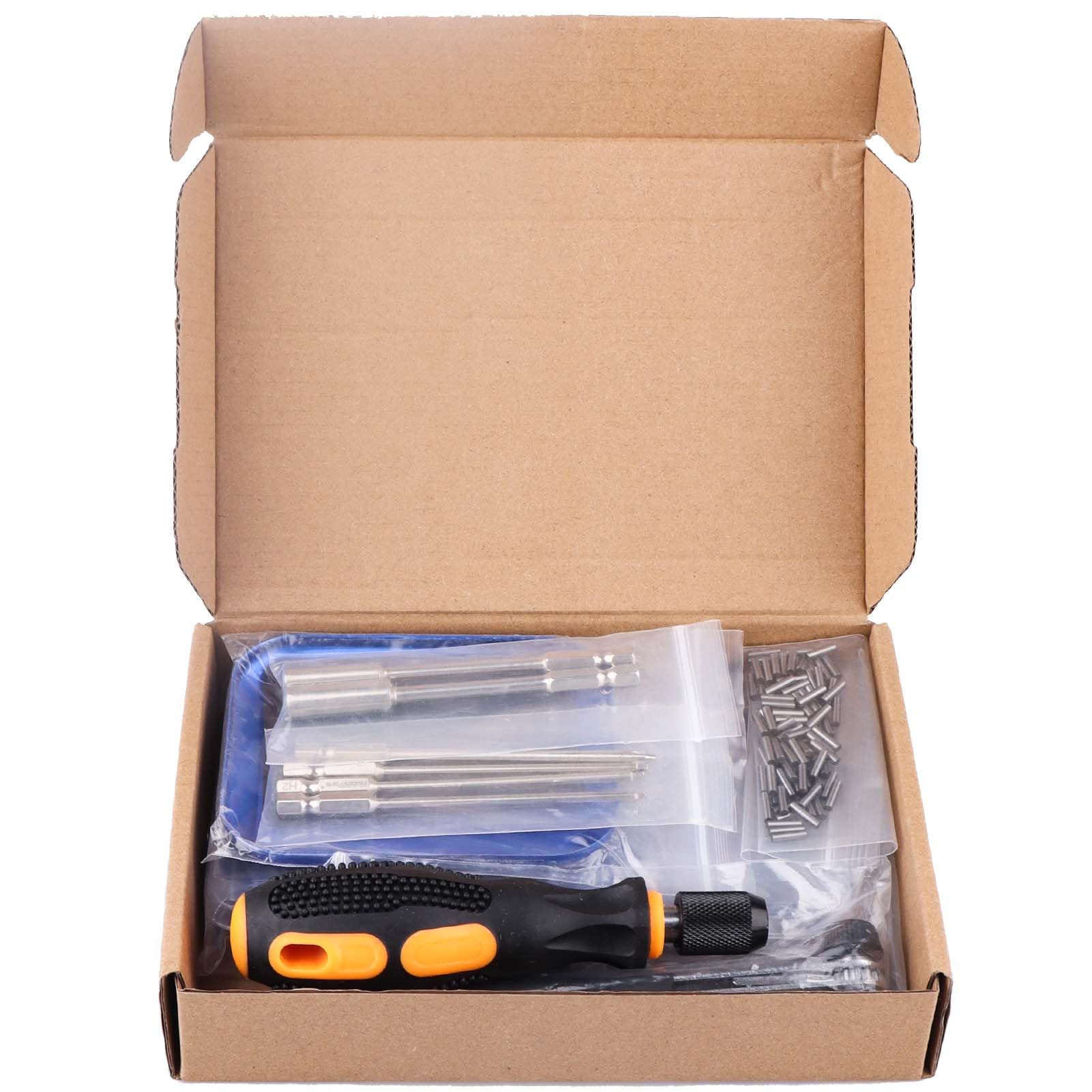 QccHieUs Metal RC Screw Kit Repair Screws Tool Box For 1/10 1/12 1/16 Scale RC Trucks Crawler With Screwdriver