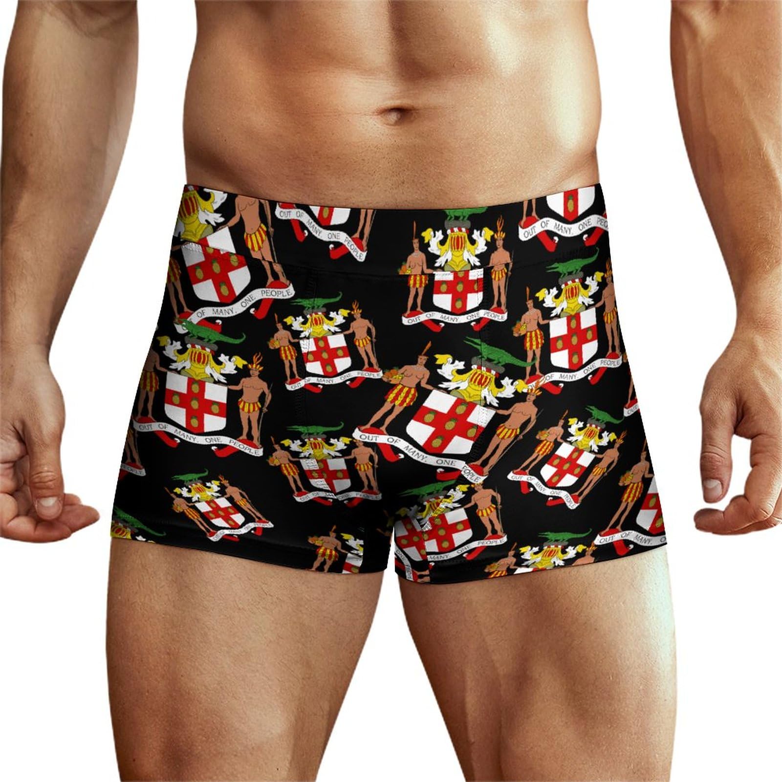 Fwjzdsp Men's As Pic Coat Of Arms Of Jamaica Boxer Briefs Stretch Waistband Breathable Underwear Soft Underpant