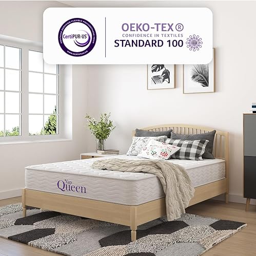 Miniatura 15 de NapQueen - Colchón en caja de resortes internos de 6 y 8 pulgadas, certificado CertiPur-US, Alivio de soporte (Individual extragrande, 6 pulgadas)