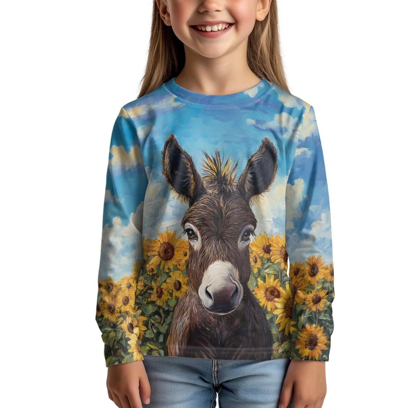 Uourmeti Girls Graphic Tees Long Sleeve T Shirts for Teens Casual Tshirts Junior Sportswear Fall Tops