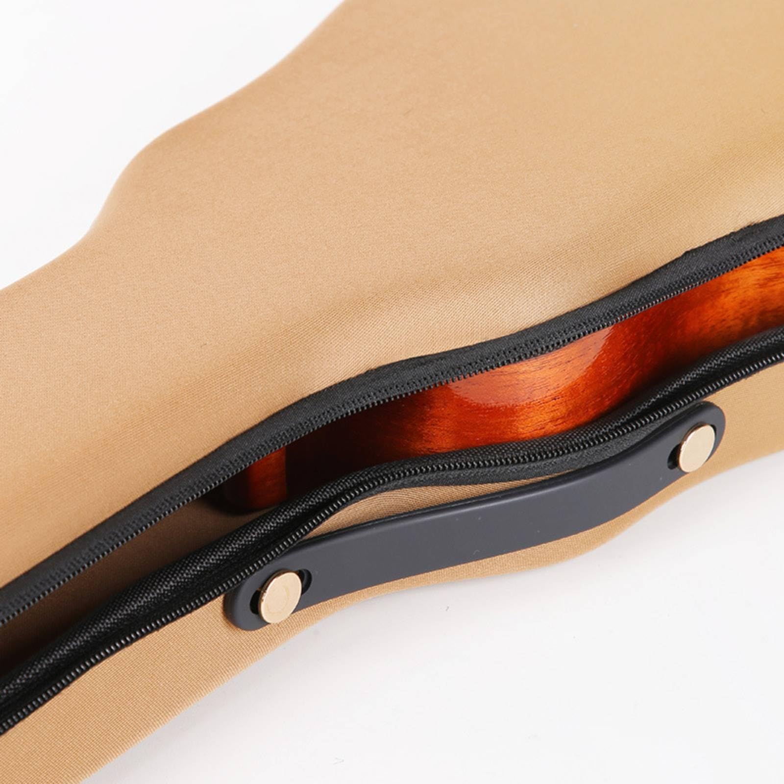 harayaa Custodia Protettiva Ukulele Borsa Rigida Custodia Sagomata Astuccio Zippato in Schiuma EVA Profilo Modellato con Manico Laterale Adatta a Scuole di, Array, Cachi