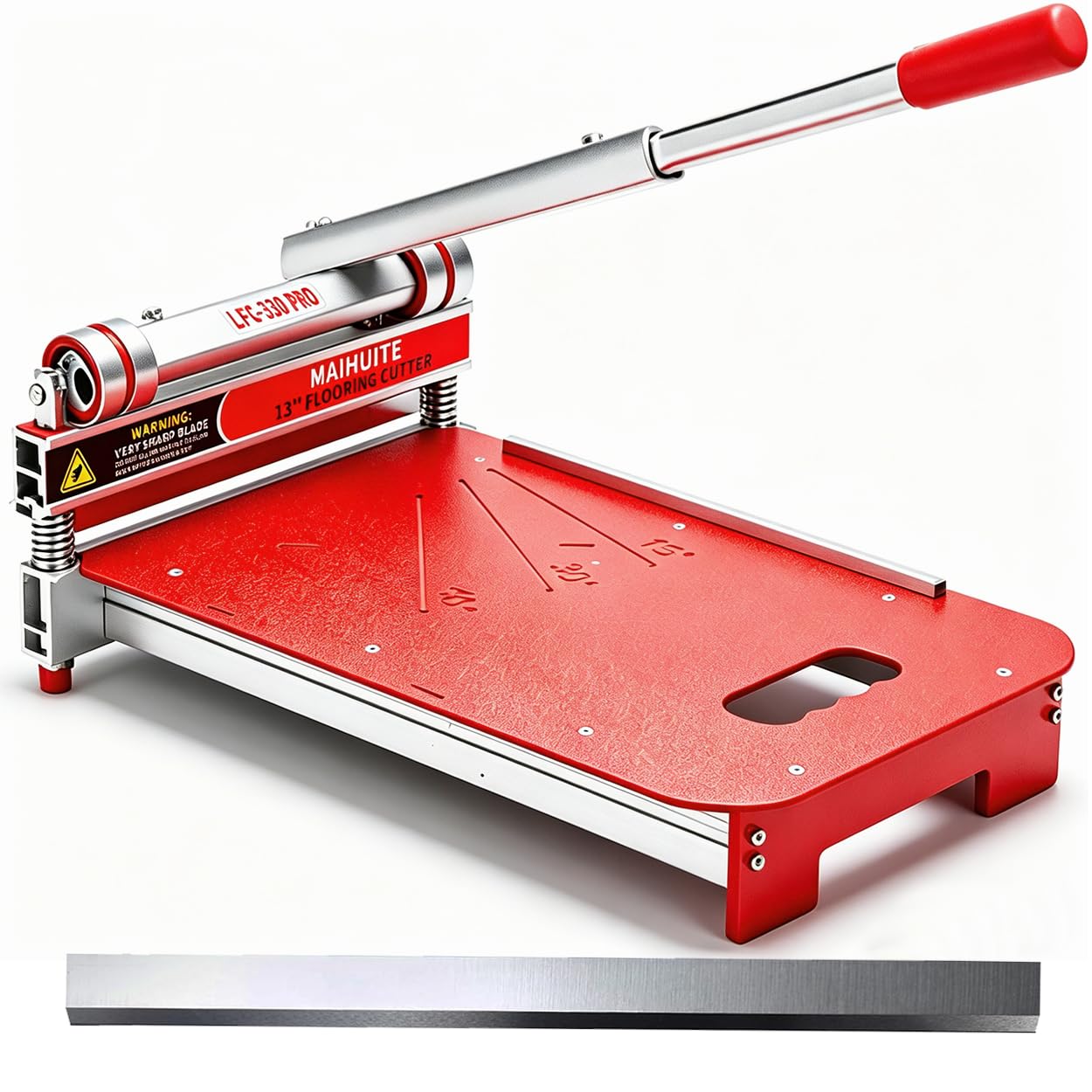 33.0 cm Pro Vinyl Dielenschneider mit extra HSS-Klinge, Laminatbodenschneider für Laminatboden, Ingenieurholz, LVP, LVT, VCT, SPC, WPC, maximaler Schnitt bis 13 mm ! Einfache Montage, schnelles