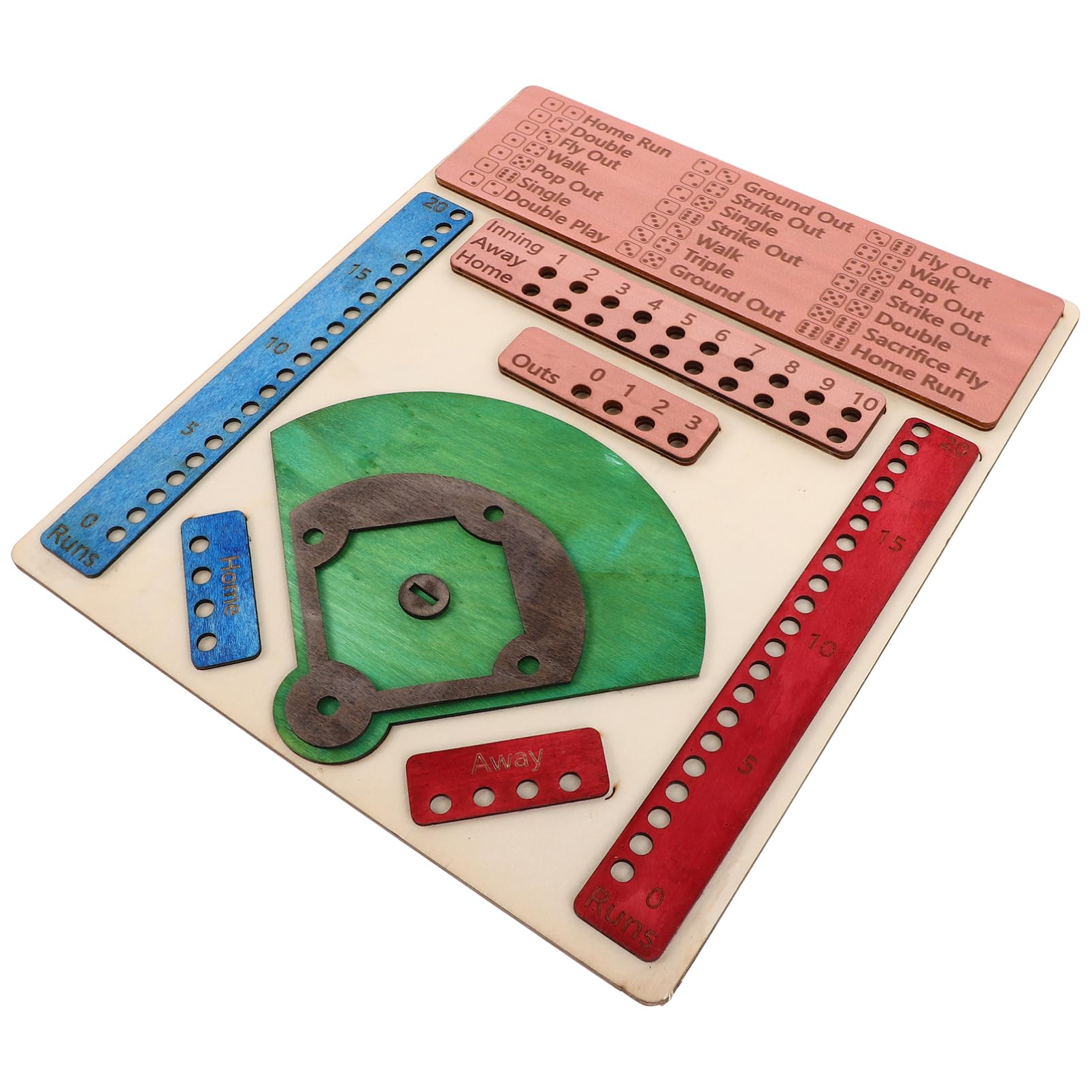 VICASKY Gioco da Tavolo Design Competitivo Portatile Semplice ed Elegante in Legno di Baseball per Feste e Ambienti All'aperto