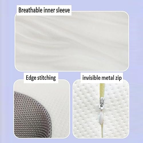 Miniatura 5 de Almohada cervical de espuma, almohada de espuma viscoelástica, almohada cervical para el cuello, almohada ortopédica de contorno ergonómico 2 en 1