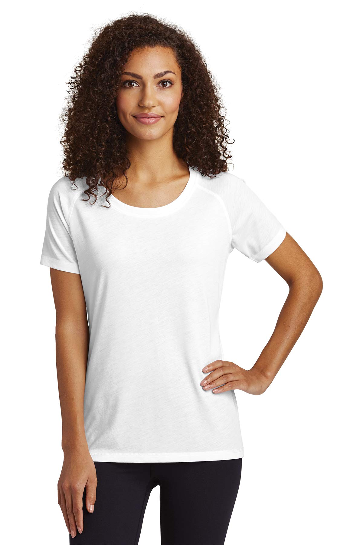 SPORT-TEK Ladies TRI-Blend Scoop Neck Raglan TEE - LST400 - White Triad Solid - S
