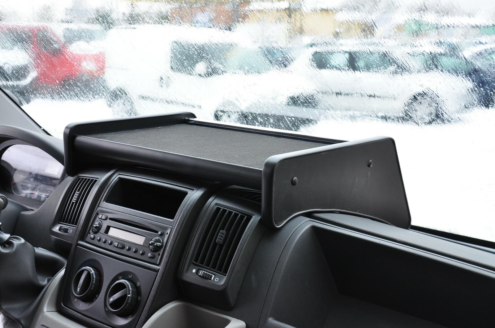 Mensola organizer da cruscotto per Fiat Ducato 2006-2022 - Vassoio portaoggetti antiscivolo per cruscotto - Supporto per telefono, documenti, monete e piccoli accessori - Organizer interno furgone
