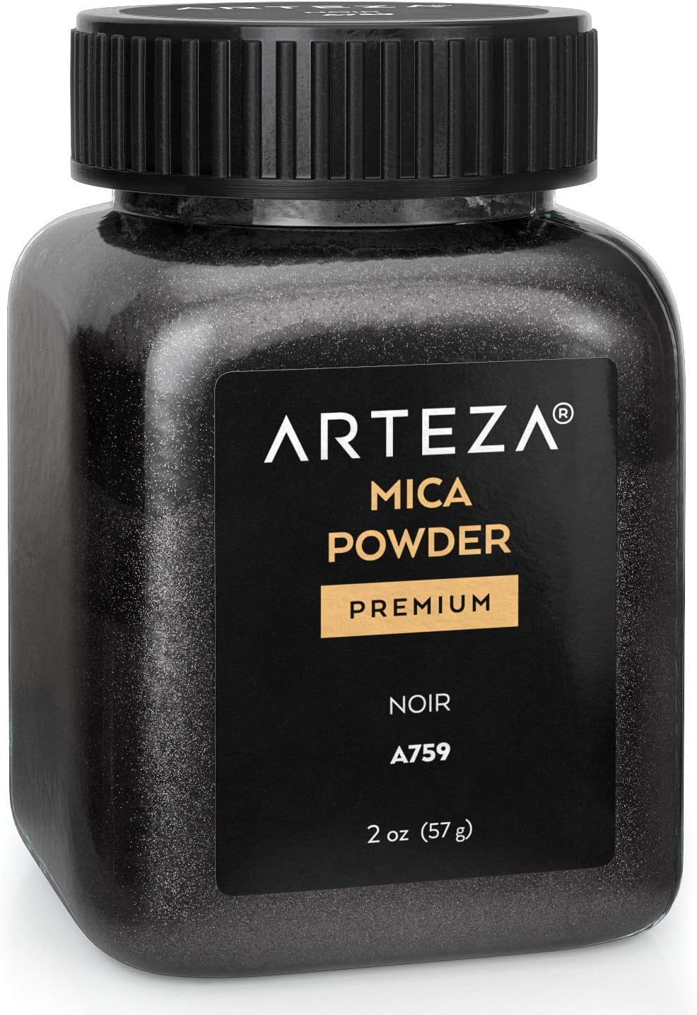 Arteza Mica Powder for Epoxy Resin, Noir A759, 2 oz Bottle, Art Supplies for Candle Making & DIY Crafts