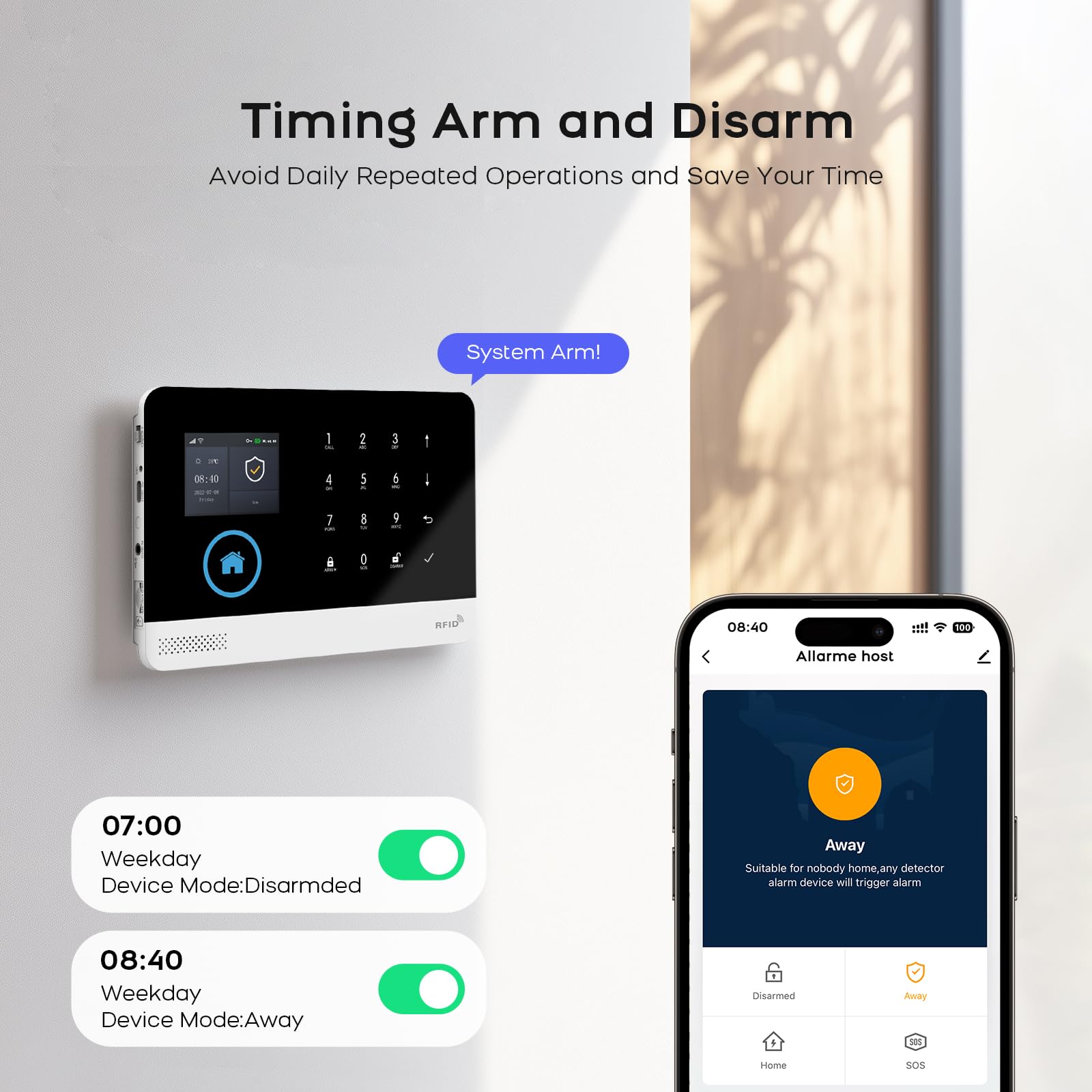GSM + WLAN Alarmanlage für Haus & Wohnung, 24 Stück Smart Komplettsysteme mit App, 120dB Sirene, Tür- und Fenstersensoren, Bewegungsmeldern, Fernbedienungen, Funktioniert mit Alexa
