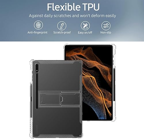 Miniatura 3 de Funda transparente con soporte trasero para tableta Samsung Galaxy Tab S9 de 11 pulgadas (versión 2023) (SM-X710X716BX718U) con soporte para S Pen y