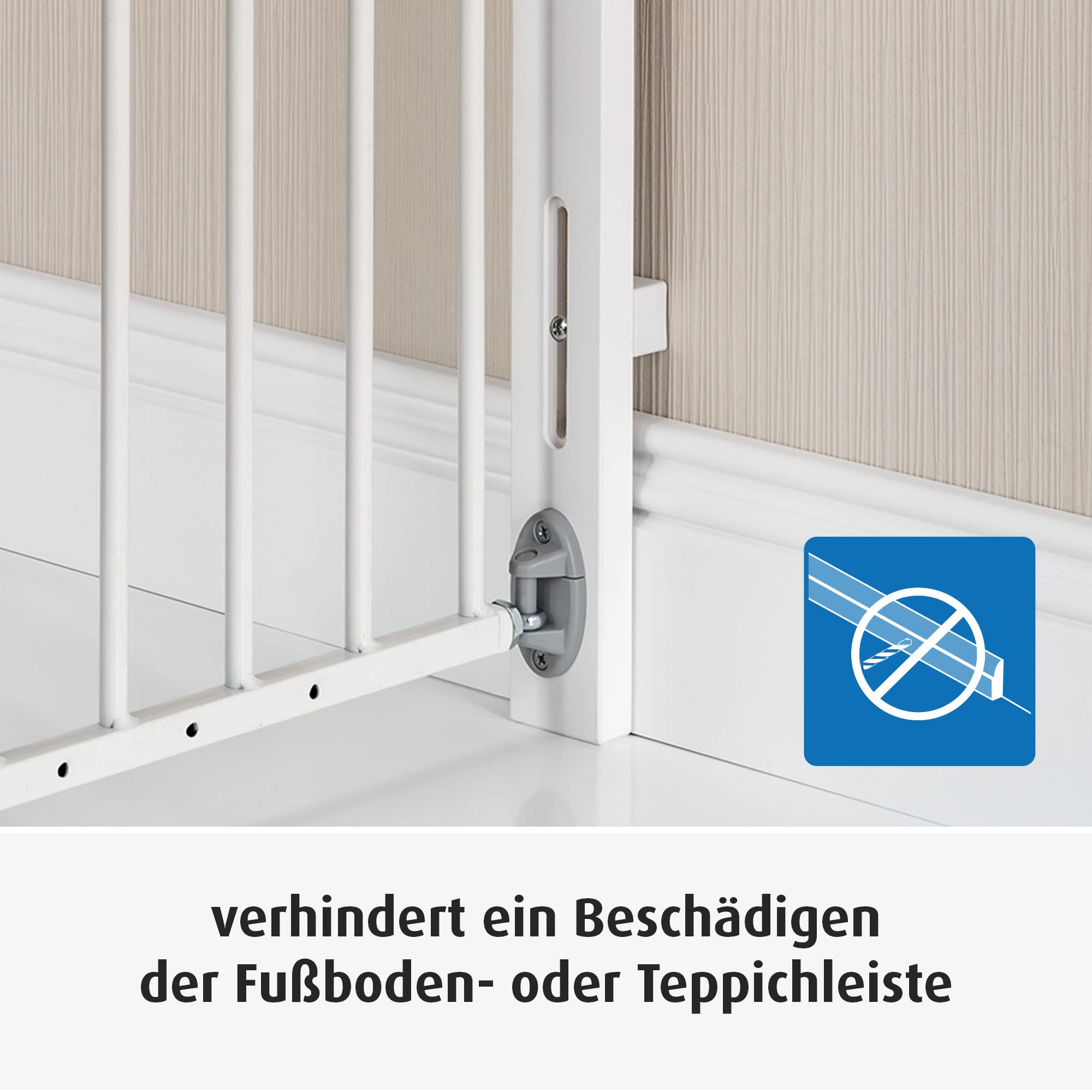 Reer WallFlex Abstandhalter zu Fußbodenleisten für alle Tür- und Treppengitter, weiß