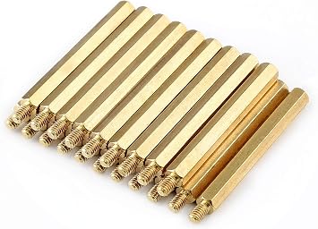 20Pcs M4 x 50mm + 6mm Male Female Thread Brass Hex Standoff Spacer Screws PCB Pillar, Hex Standoff Spacer, PCB Standoff Pillar