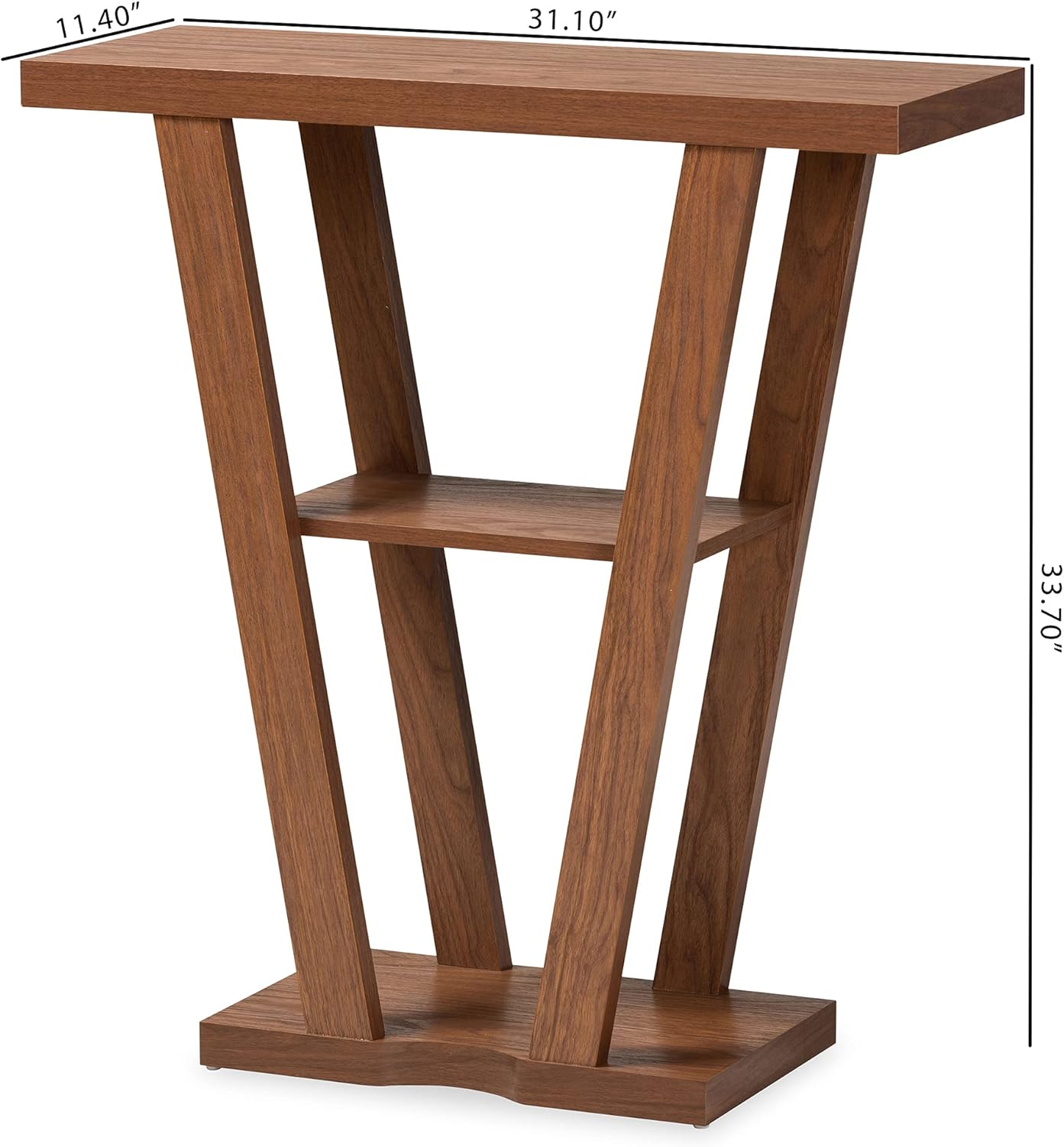 Baxton Studio Boone Modern and Contemporary Walnut Brown Finished Wood Console Table