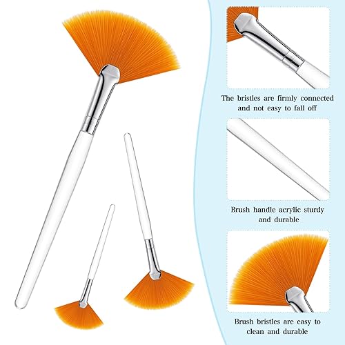 Miniatura 10 de 4 cepillos faciales cepillo de máscara de abanico, cepillo de maquillaje suave