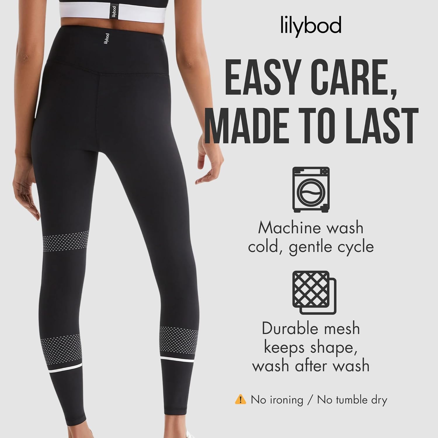 Lilybod Activate Full‑Length Legging – High‑Waisted 4‑Way Stretch, Minimal Seaming & Mesh Contrast Stripe