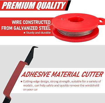 9Pcs Windshield Removal Tool Kit for Classic Vintage Car, Molded Windscreen Remover Kit