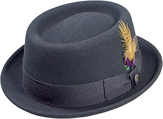 Bigalli Pork Pie Stingy Hat 100% Fine Wool Felt Crushable Winter Porkpie Hat | Color Black Size M | Water Repellent Hand Made Eco Friendly | Made in Ecuador | Men Women