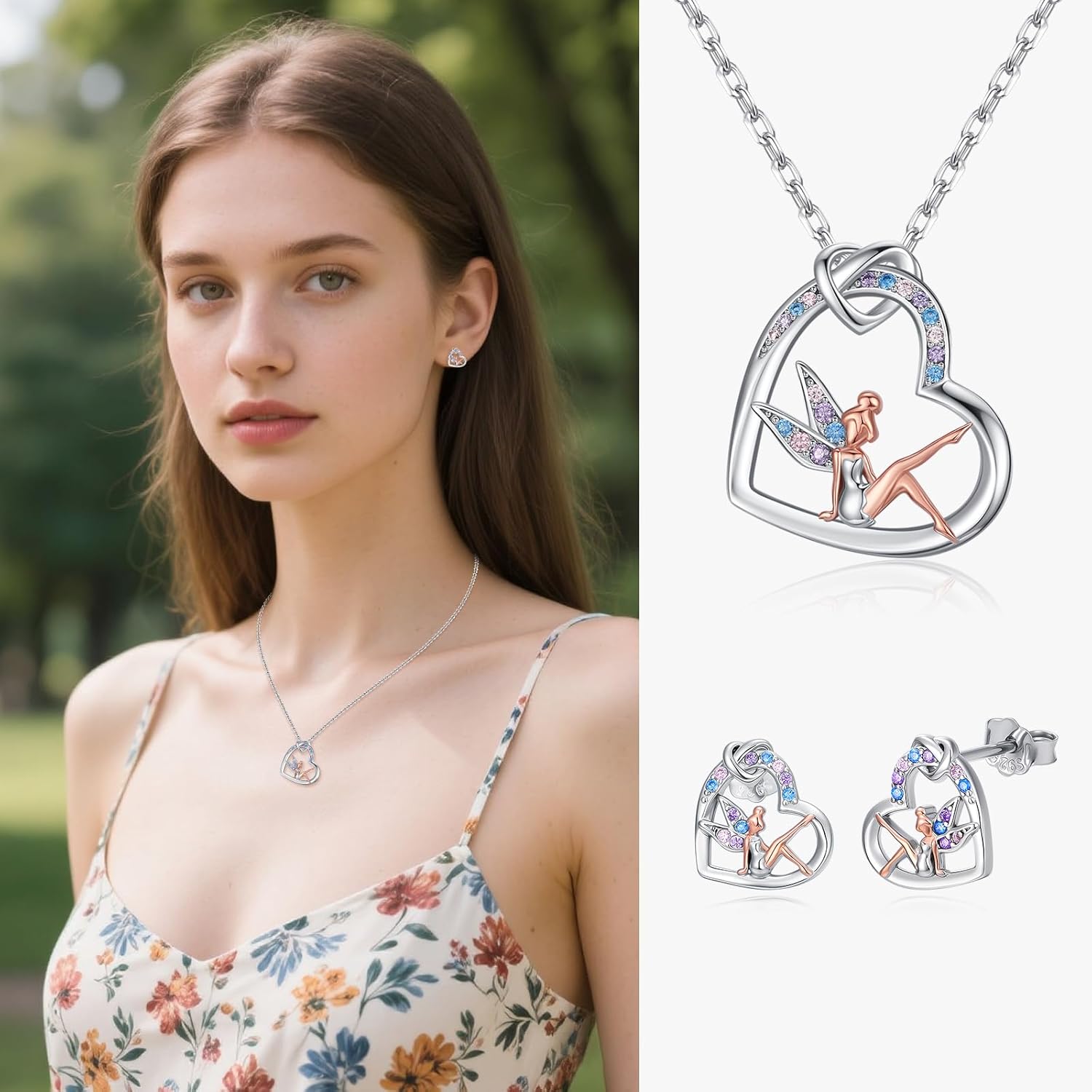 Fairy Necklace Gifts for Women 925 Sterling Silver Fairy Pendant Angel Elf Jewelry Gifts for Daughter - Image 5