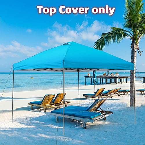 Miniatura 5 de Cubierta superior de repuesto para toldo de 10 x 10, cubierta de repuesto con cuerdas de ventilación de aire, parasol impermeable recubierto de tela