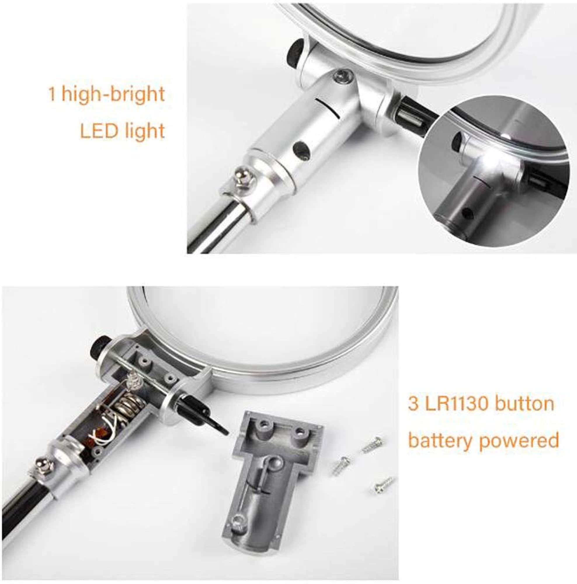 Lente d'Ingrandimento Grande Obiettivo Zoom 5X 10x Nuova Lente d'Ingrandimento Portatile Leggera da 80 mm, Lente per Leggere Hobby Giornali Mappe Monete Artigianato a Maglia