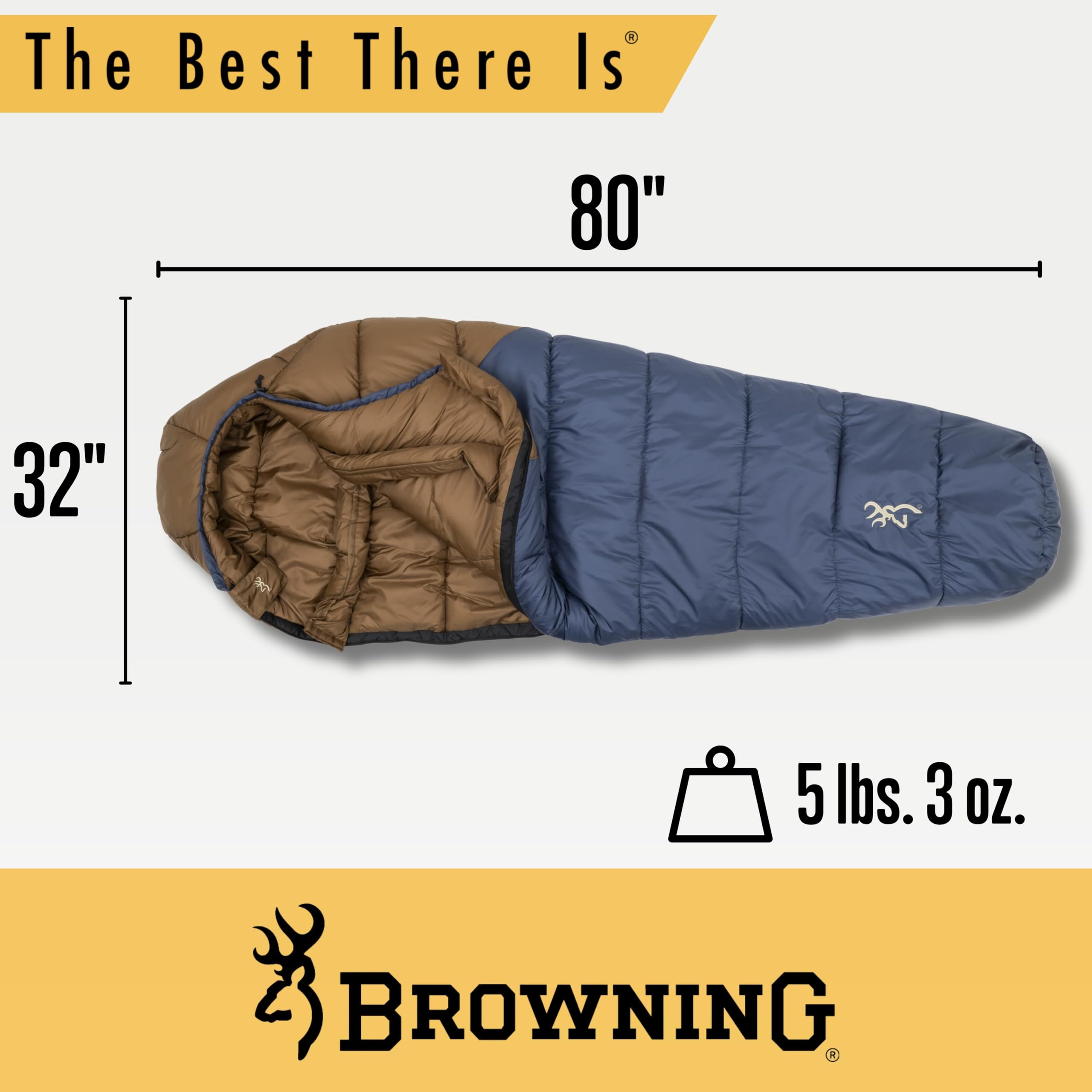 Browning Entdecken Sie den Schlafsack – Mumienschlafsack für extrem kaltes Wetter mit TechLoft-Silber-Isolierung, Zugkragen und strapazierfähiger Schale für Winter-Camping, Rucksackreisen und