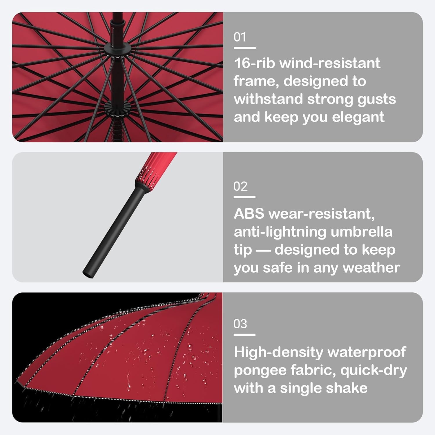 Gothic Pagoda Umbrella, PU J-Shaped Handle, Vintage Windproof Sun UV Protection, Classic Stick Umbrella for Bride Wedding, Party