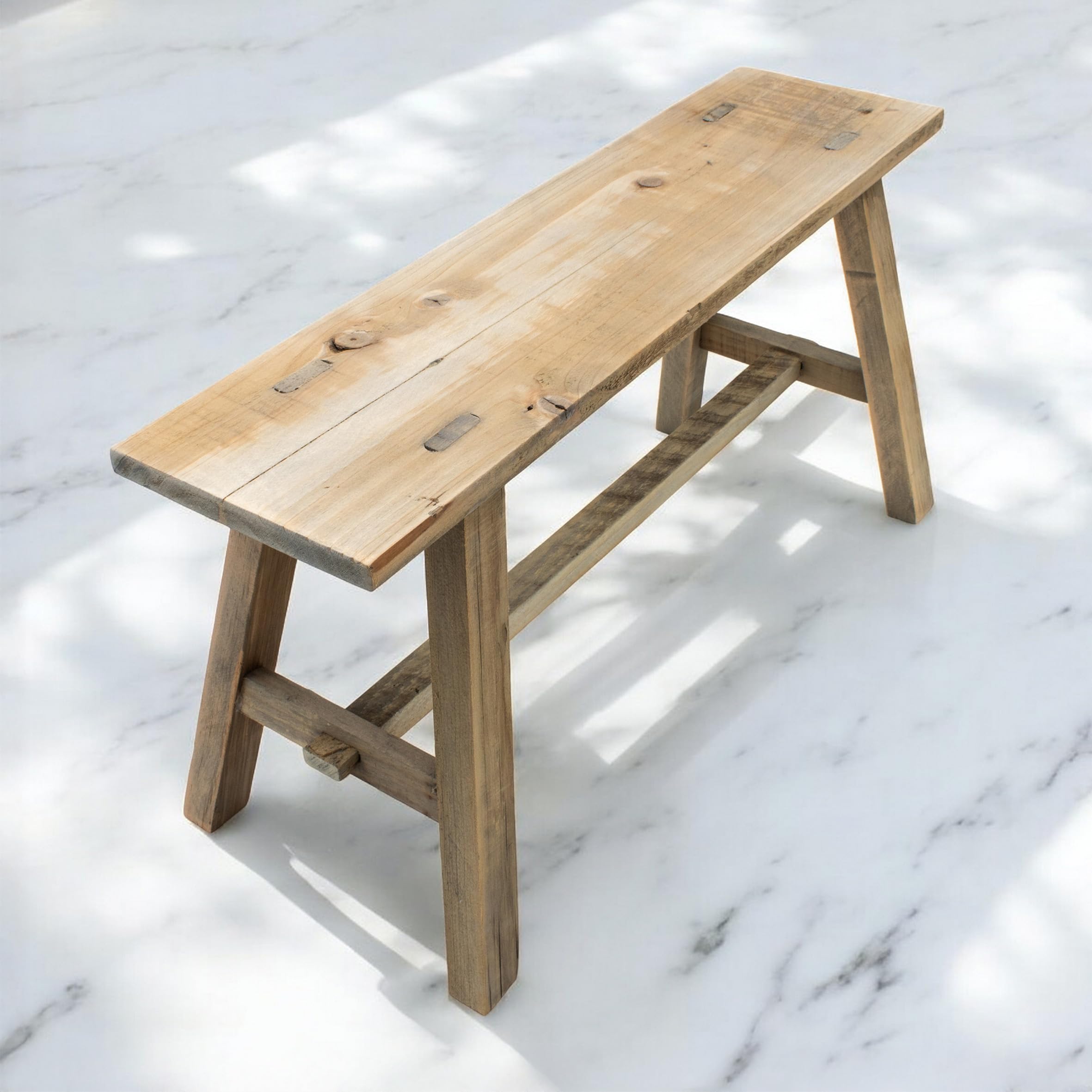 Spetebo Panca decorativa in legno, 58 x 27 x 22 cm, per piante e piante