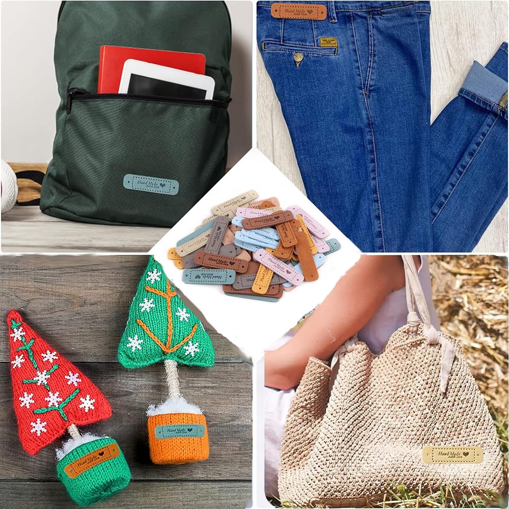 Etichette Da Cucire In Tessuto Fatto A Mano Con Fori 60 Pezzi Per Decorazioni Vestiti, Cappello, Borsa, Sciarpe - Foto 10