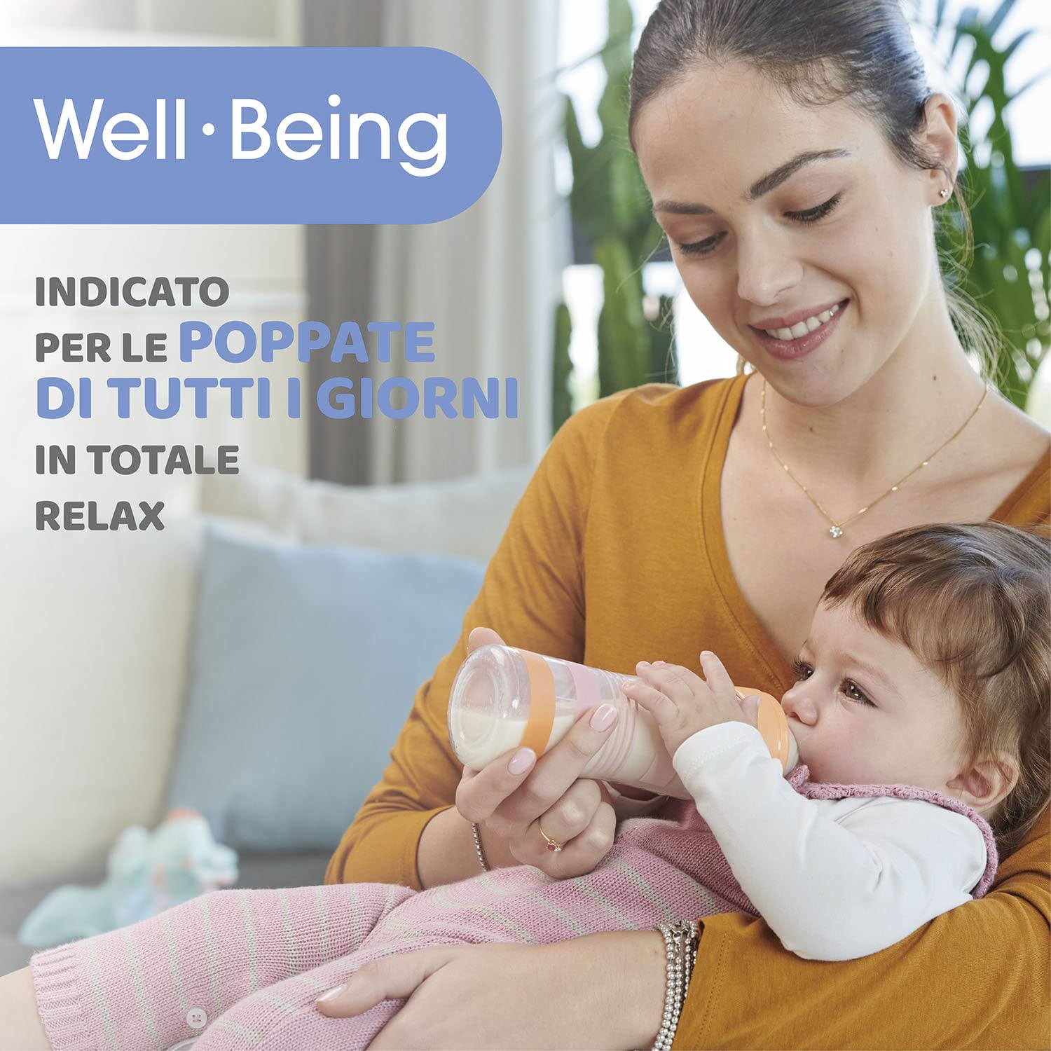 CHICCO Biberon Benessere Flusso Veloce, in Plastica da 330 ml, con Tettarella Physio in Morbido Silicone e Finitura Soft Sense, Riduce Rigurgito e Irritabilità, 4 Mesi+, Neutro