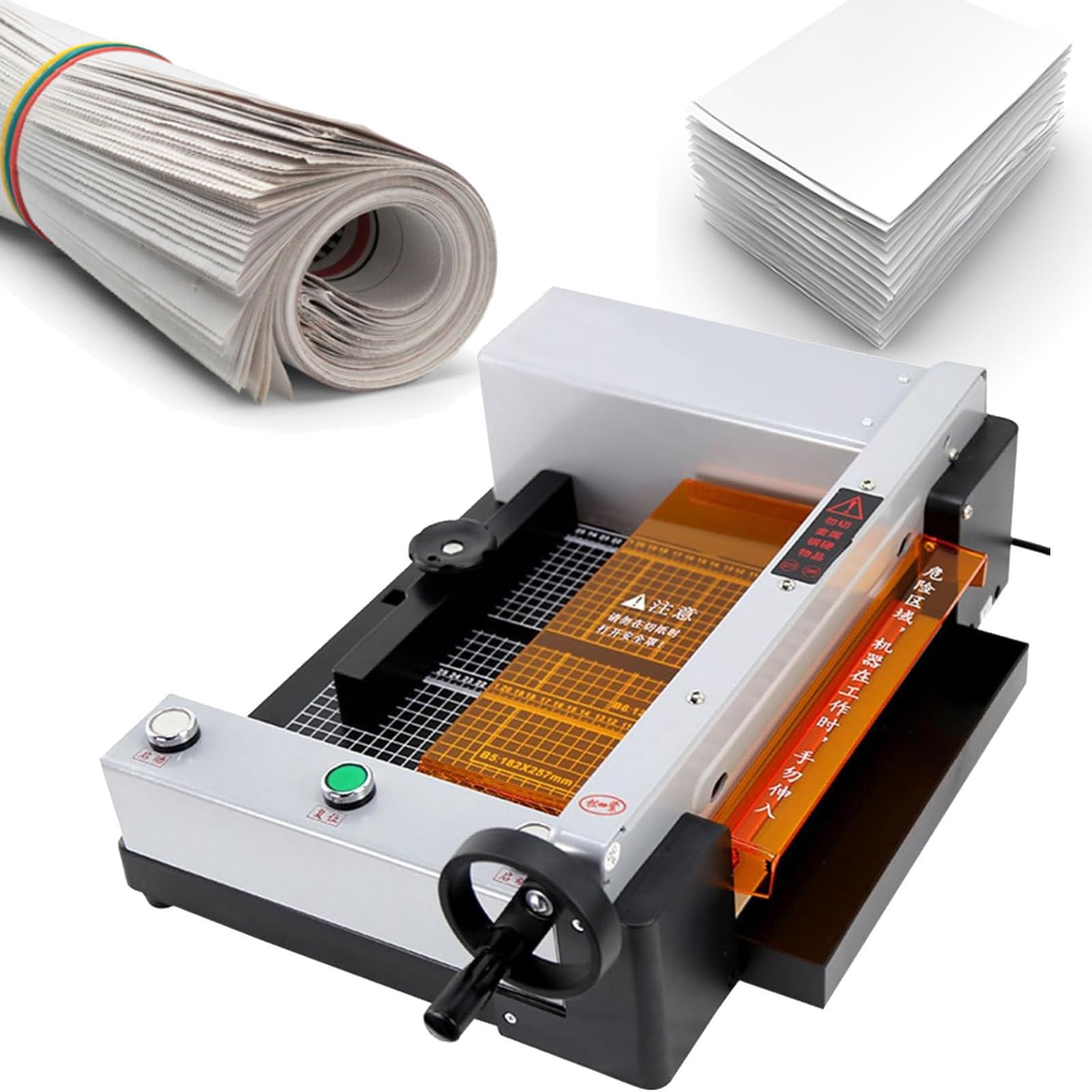 Taglierina elettrica per carta, taglierina industriale per carta, precisione di taglio ± 0,5 mm, 400 fogli A4 - spessore massimo di taglio 4 cm, adatta per ufficio, produzione, tessuti in pelle