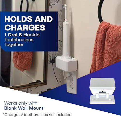 Miniatura 3 de BrushHub Soporte eléctrico para cepillo de dientes  Soporte de pared  Compatible con Oral-B con capacidad para 1 cargador, placa de montaje en pared