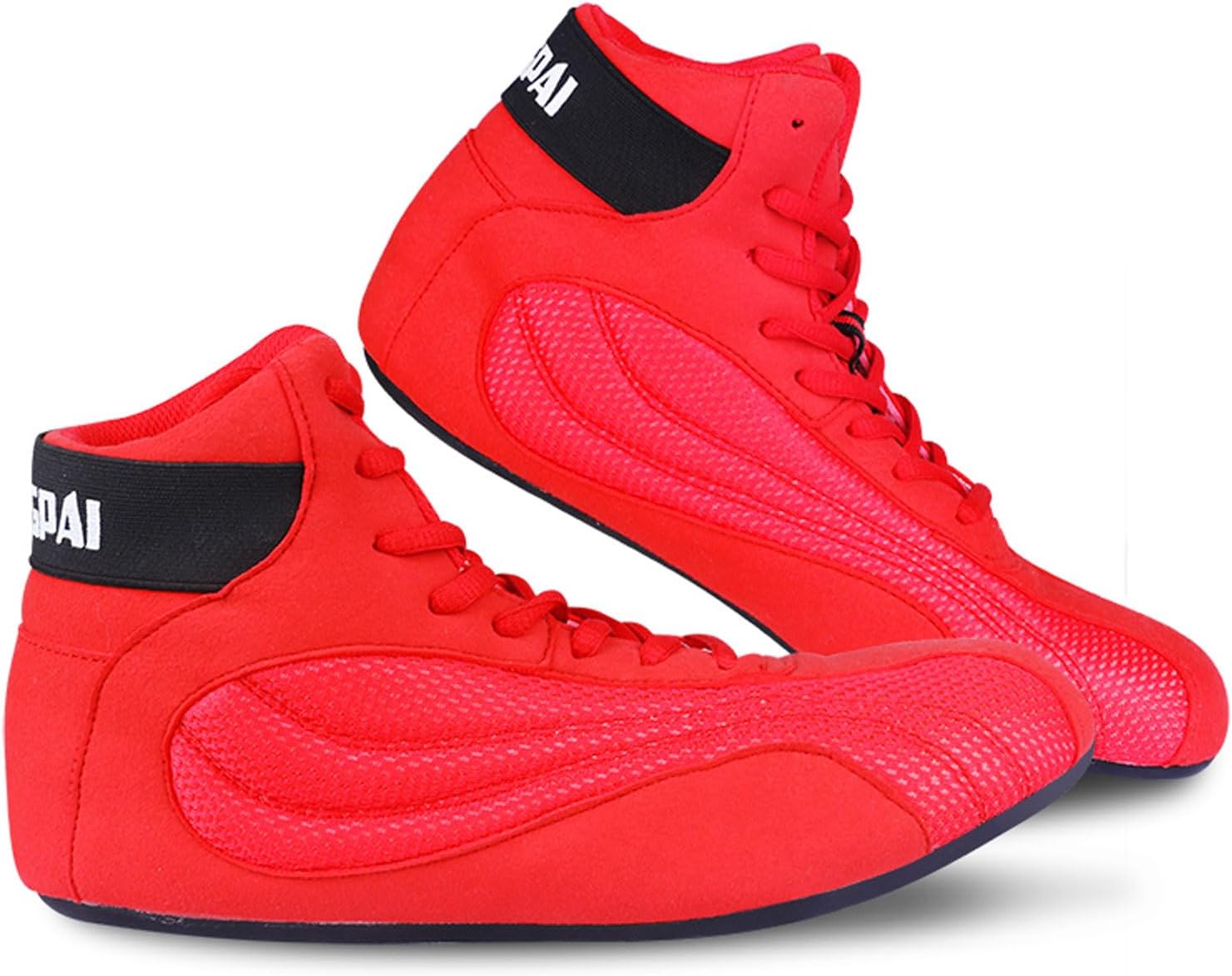 KraftpaidMen's Wrestling Shoes Boots,High-top Boxing Shoes,Boxing Boots Mens Boys,Comfort Lightweight Breathable Mesh Upper,for Fighting Shoes Powerlifting Bodybuilding Boots Footwear.