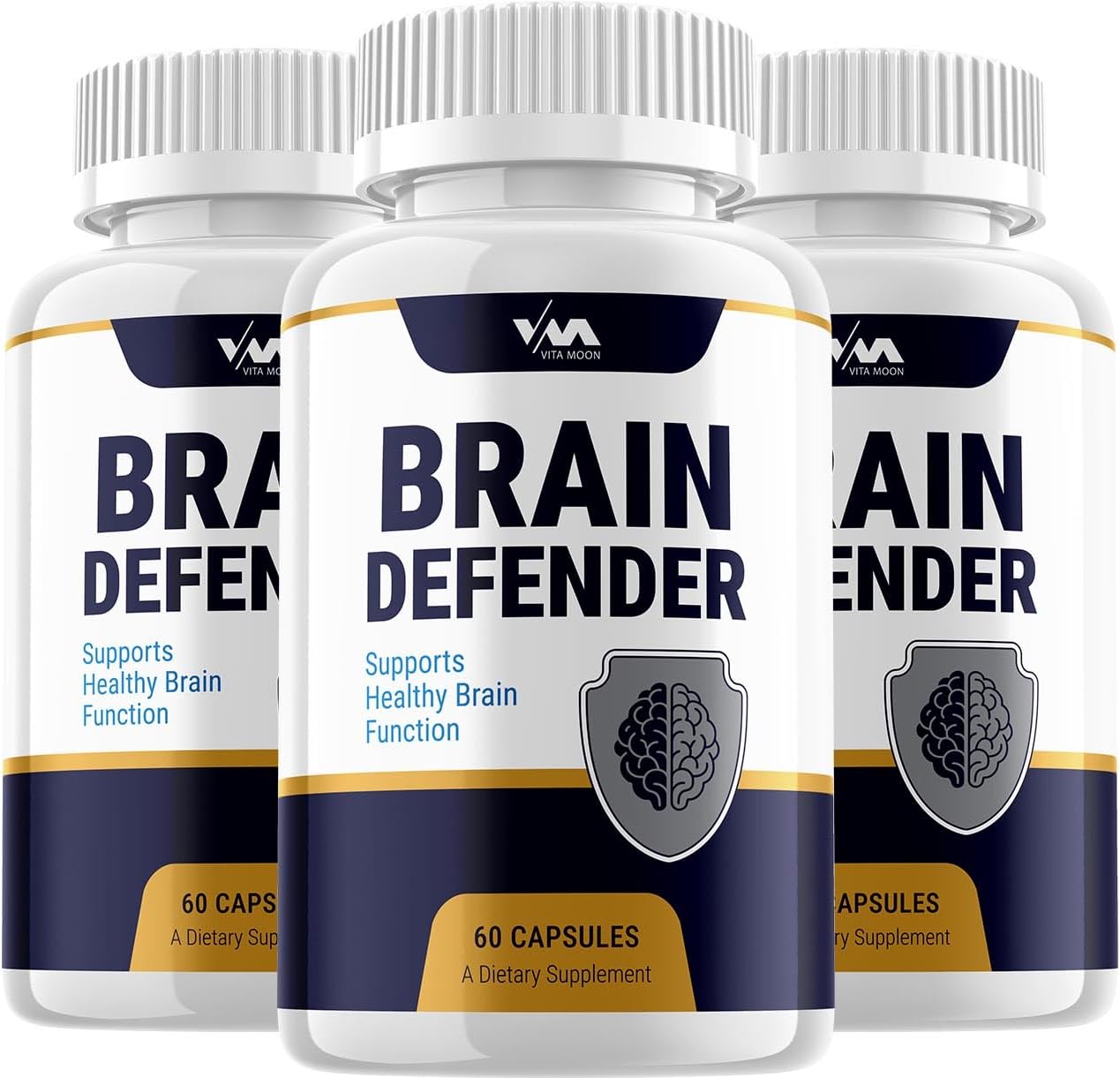 Cápsulas de Suplemento Brain Defender – Pílulas Nootrópicas BrainDefender, Suporte à Função e Avaliações, 180 Cápsulas