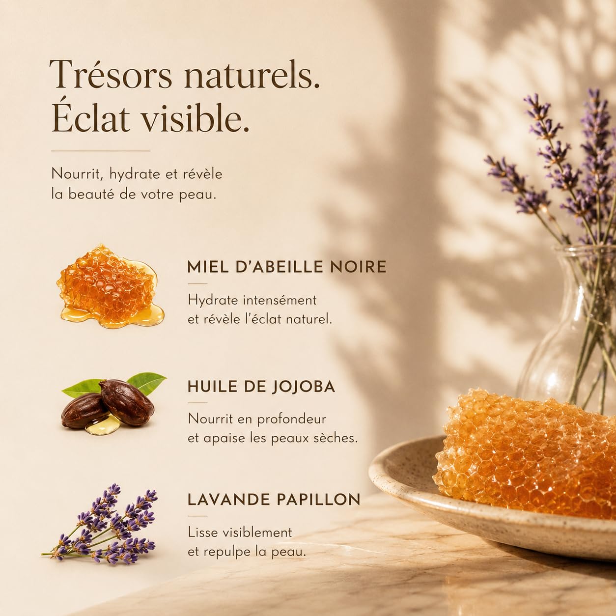 Coffret Routine Visage au Miel des Alpes – 5 Soins pour Peaux Sèches et Sensibles – Crème de Jour 50 ml, Masque de Nuit 50 ml, Huile Visage 30 ml, Contour des Yeux 15 ml et Savon 110 g – Fabr