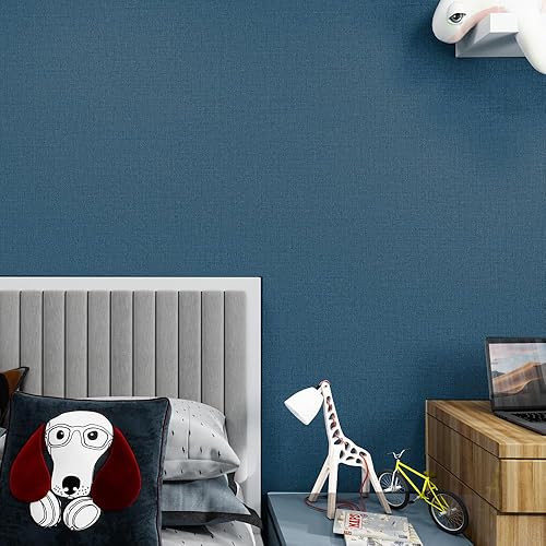 Miniatura 7 de auxua Papel tapiz de color azul texturizado para despegar y pegar papel de contacto de 208 pulgadas gabinetes modernos de 196 pulgadas papel tapiz