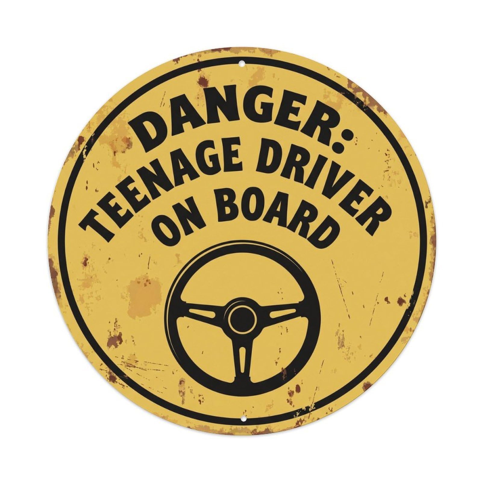 Danger Teenage Driver Funny Warning Notice Metal Tin Sign