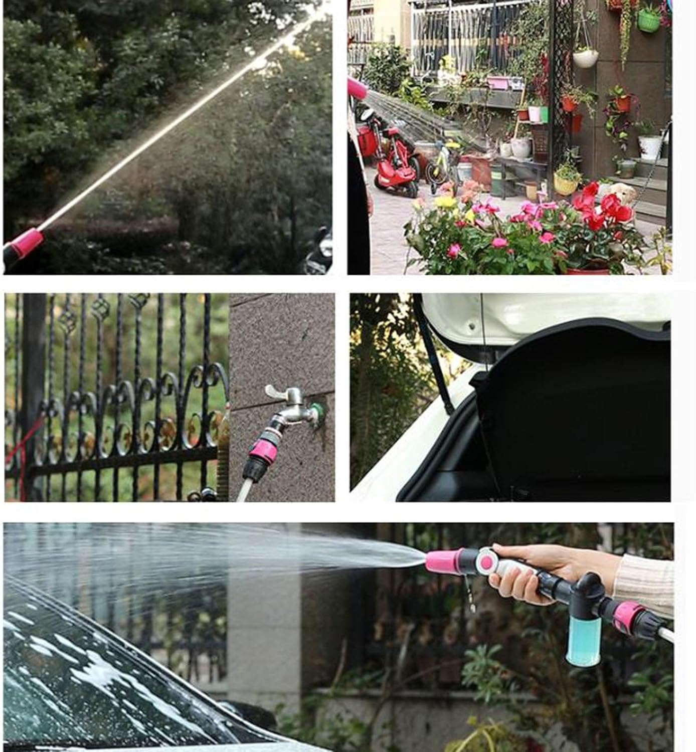 Garden Hose Holder Small Portable Garden Hose Reel Cart, Household Watering Car Washing Tools, Water Pipe Organizer Hose Holder Set, with 15M/50Ft Hose and 3 Pattern Nozzle Hose Reel Cart(Yellow)