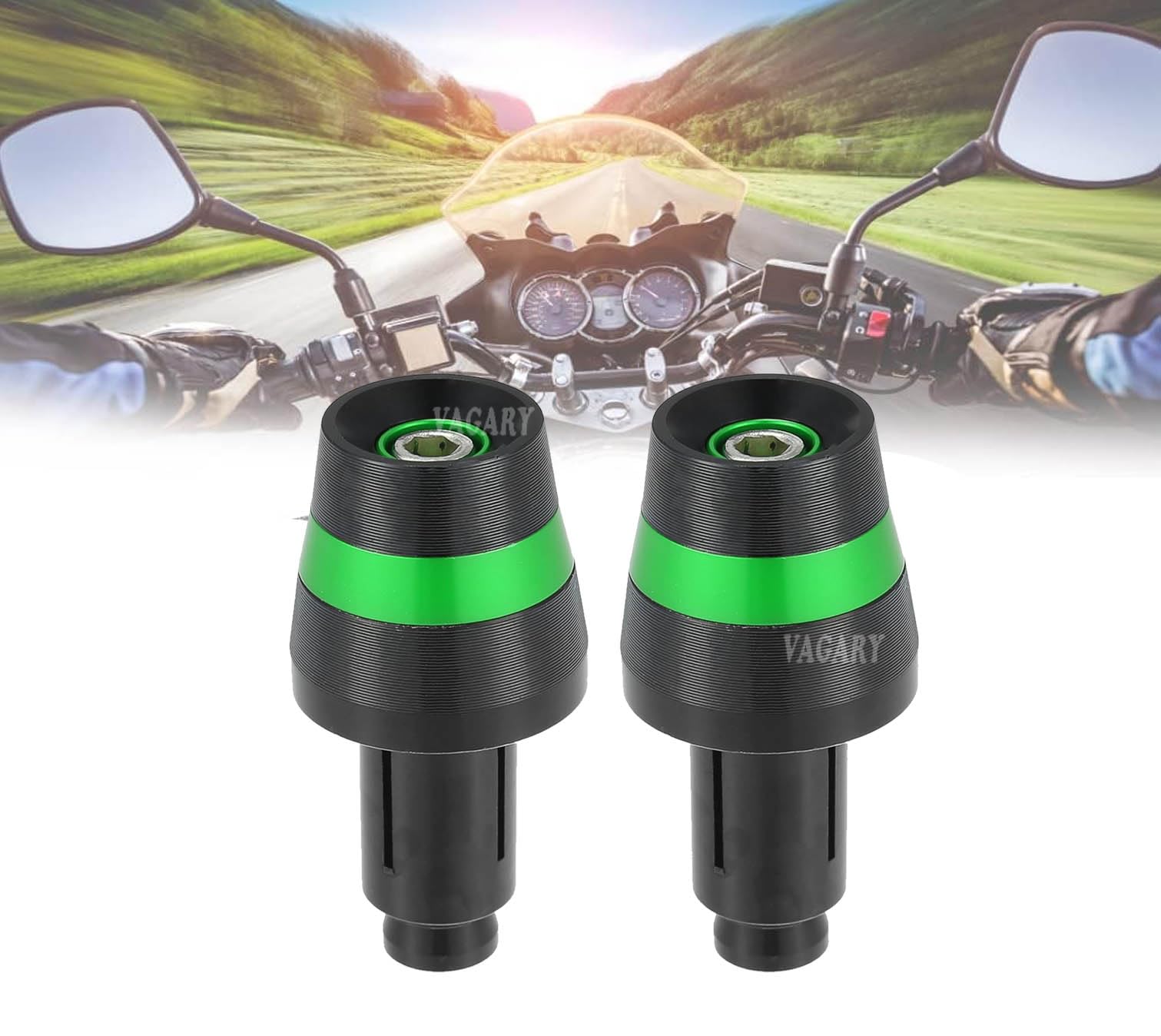 Vagary 1 Pair Motorcycle Handlebar End Plugs 7/8