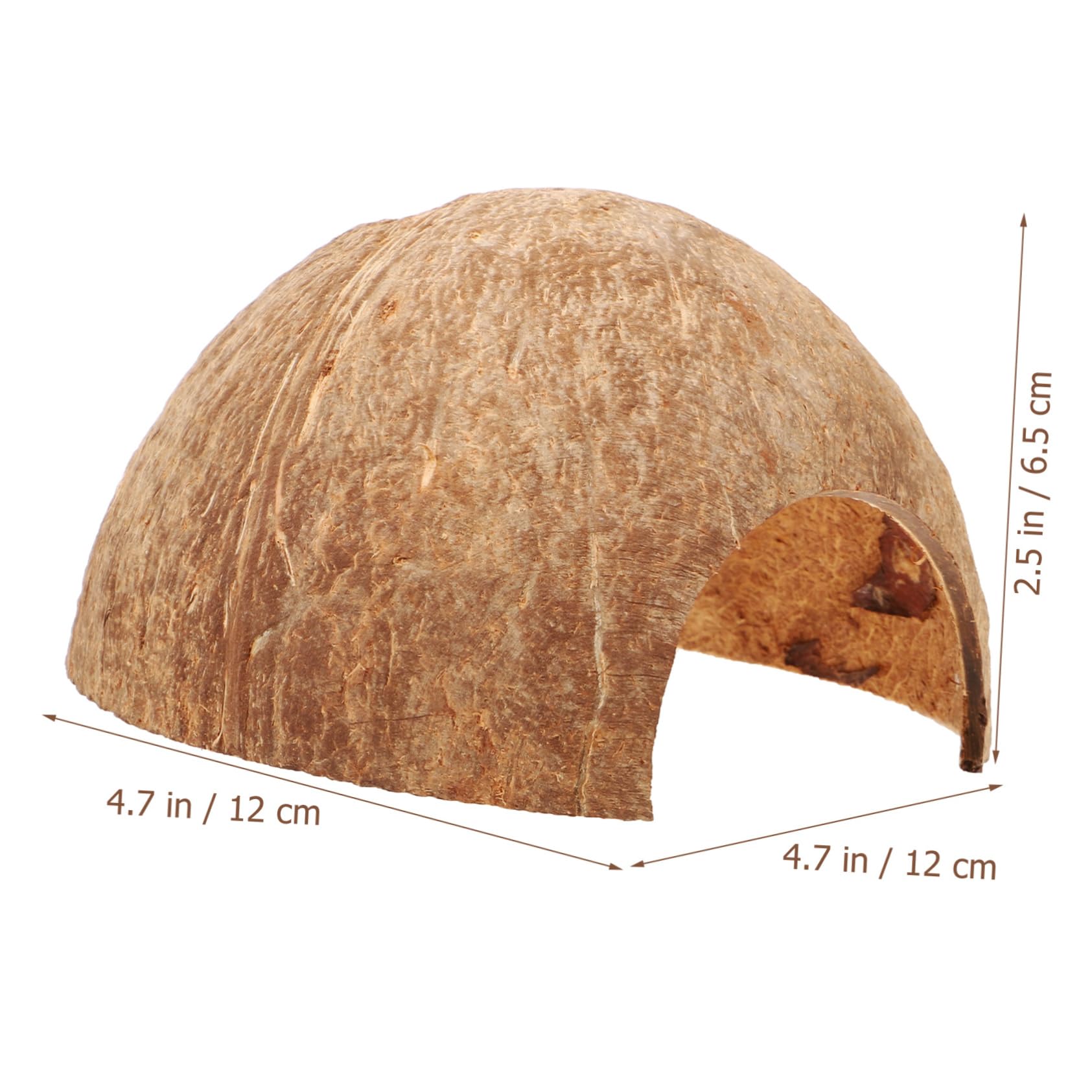BESPORTBLE Natural Coconut Hideouts for Reptiles - Coconut Shell Habitat for Lizards - Snakes and Crabs Climbing and Hiding Cave for Aquatic and Terrestrial Pets