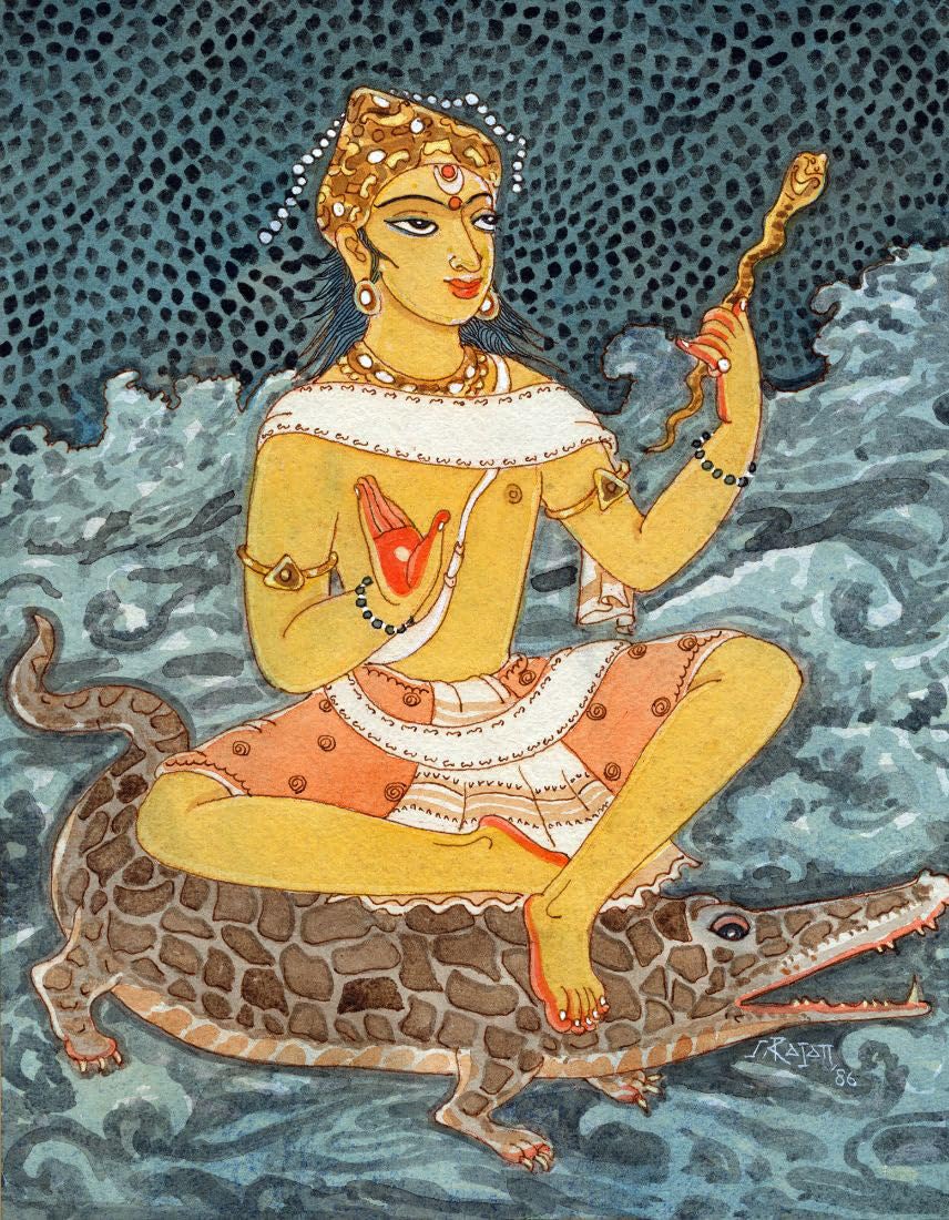 Tallenge - Lord Varuna (The God of Sky, Oceans and Water) - Indian Spiritual Religious Art Painting - Small Poster(Paper,13 x 17 inches, Multicolour)