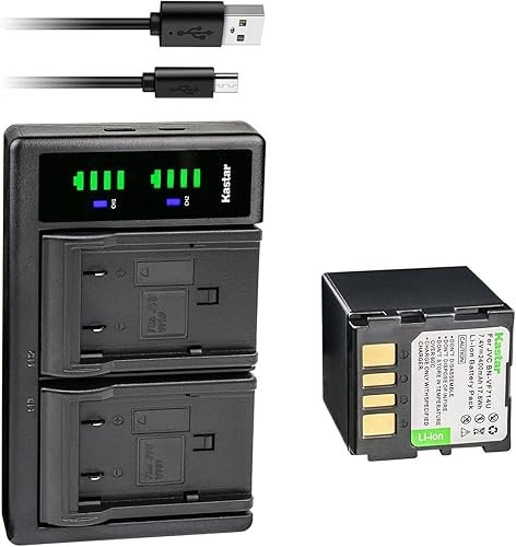 Miniatura 10 de Kastar 2-Pack Battery + LTD2 USB Charger Replacement for JVC BN-VF707 BN-VF707U BN-VF707UE BN-VF707US JVC BN-VF714 BN-VF714U BN-VF714UE BN-VF714US