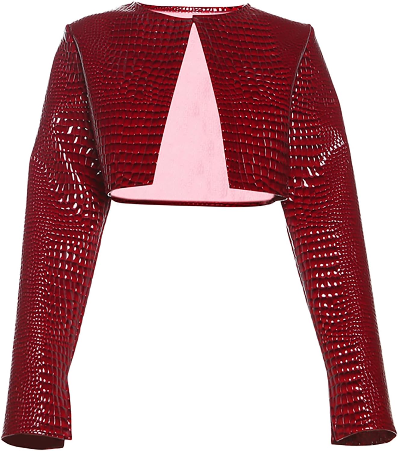 Women Fashion Cropped Faux Leather Jacket Motorcycle Short Coats Y2k Outfits Clothes