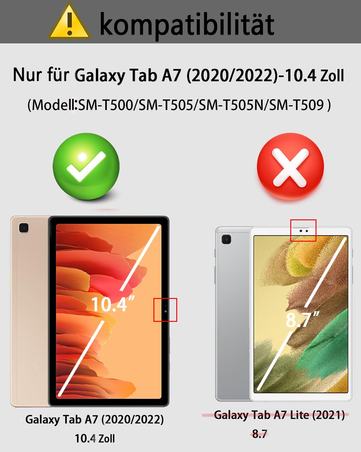 für Samsung Galaxy Tab A7 (2022/2020) 10.4 Zoll Hülle mit Kabelloses Bluetooth Beleuchtete Farbige Deutsch Tastatur (QWERTZ) und Maus, Backlit Keyboard Case