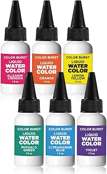 Contact USA Color Burst Liquid Watercolor - Brights 6 Pack