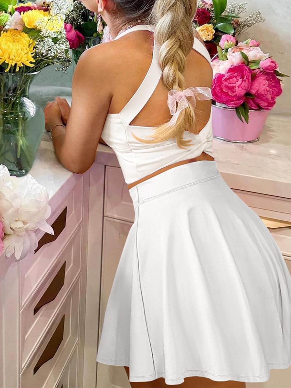 ANRABESS Knee Length Skorts Skirts for Women 2026 Summer High Waisted Golf Tennis Skirt Casual Travel Built-in Shorts Clothes - Image 8