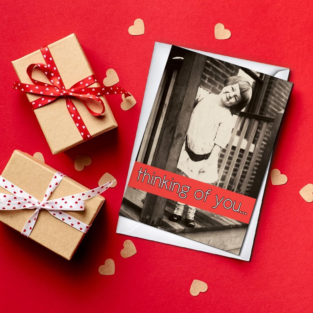 Wright Home & Gift Smiling Girl Valentines/Galentines Day Greeting Cards | 10 Pack Bulk Set + 10 Envelopes (5x7)