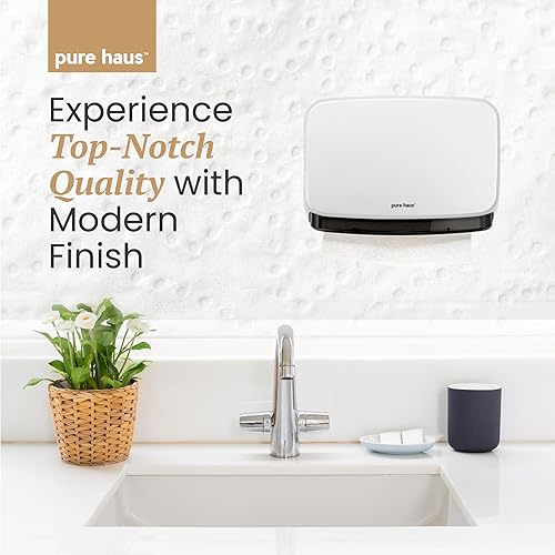 Miniatura 2 de Pure Haus Dispensador de toallas de papel multipliegue, soporte para toallas de papel, funciona con plegado en C y tríptico, baño, cocina, montaje