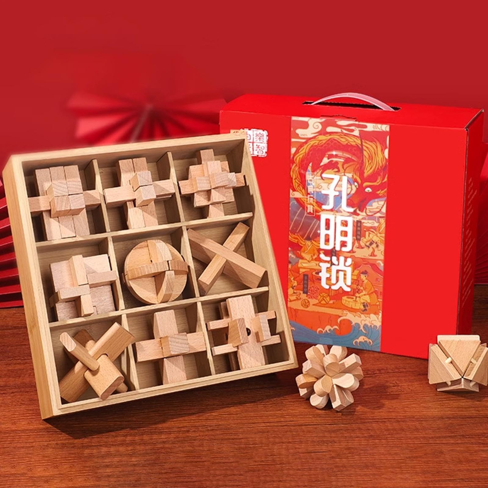 Drewniane Puzzle Blokująca się i Odblokowująca Układanka do Składania | Drewniane Puzzle Dla Dzieci na Prezent do Skarpety Świątecznej Klasa Podróż Szkoła Dziewczynki i Chłopcy Wycieczka Urodziny